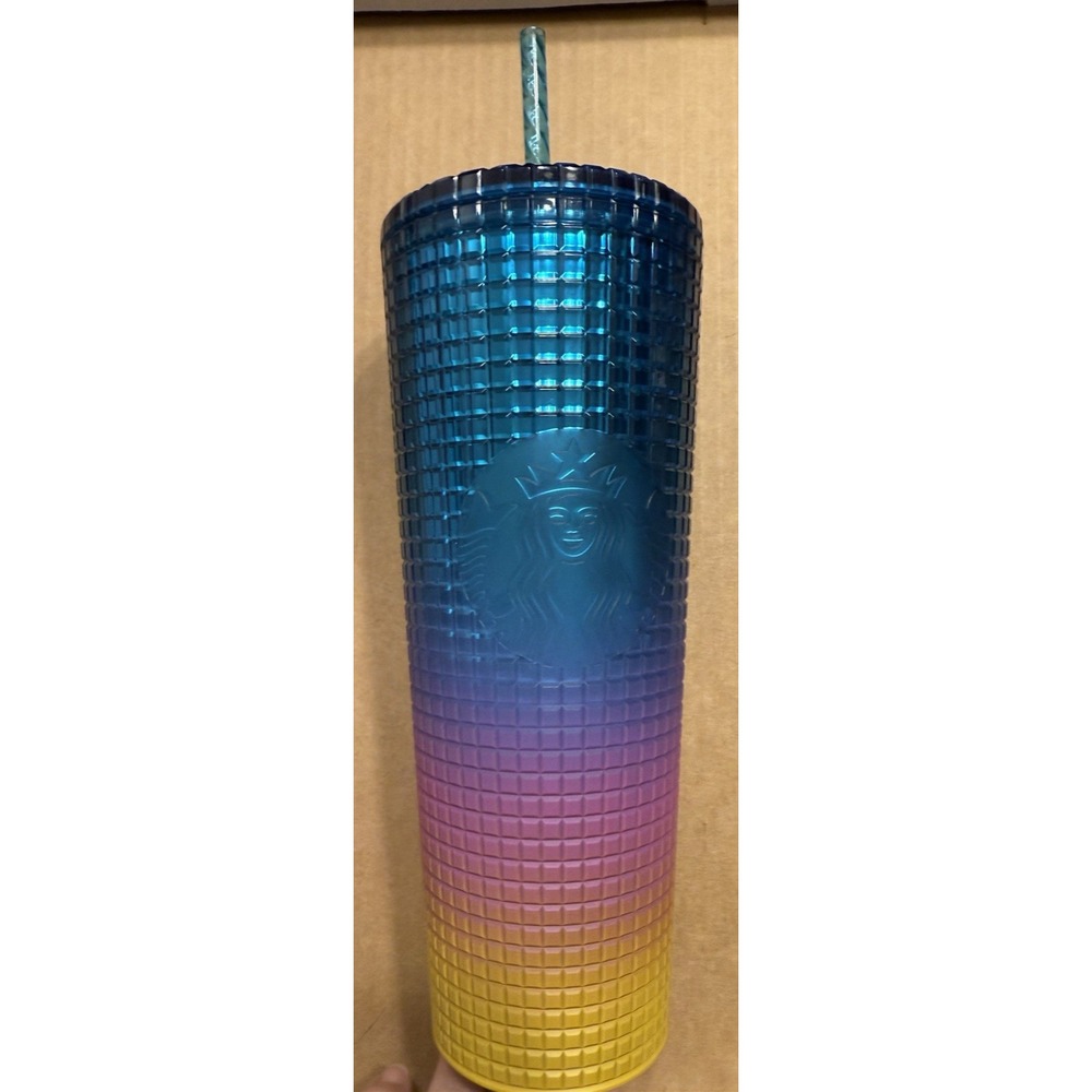 Starbucks  Rainbow Bubble Tumbler  With Straw Venti 24 fl oz New without Tags